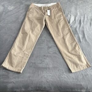 Calvin Klein Mens Utility Chino Pants, Beige, Comfort Fit, Casual Trousers 36x32